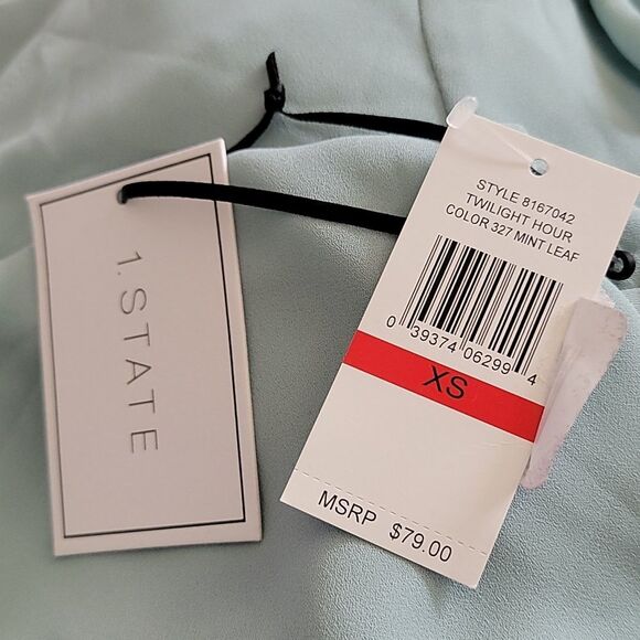 1. STATE Cold Shoulder Mint Leaf top - Picture 3 of 5